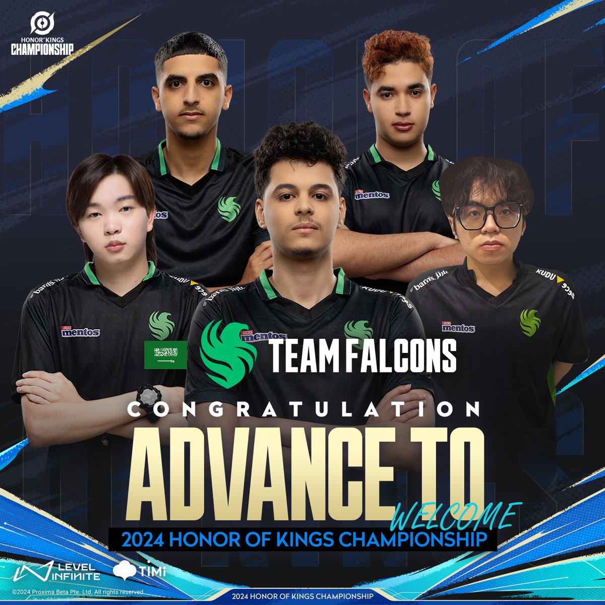 🎉Congratulations to <a href="/TeamFalconsGG/">Team Falcons</a> 

They have emerged victorious, boasting an impressive streak of 6 consecutive wins as Champions at 2024 HoK Championship MENA Qualifiers!

Bobby’s MVP performance with Loong clinched the final game, securing the series with a decisive 3-2