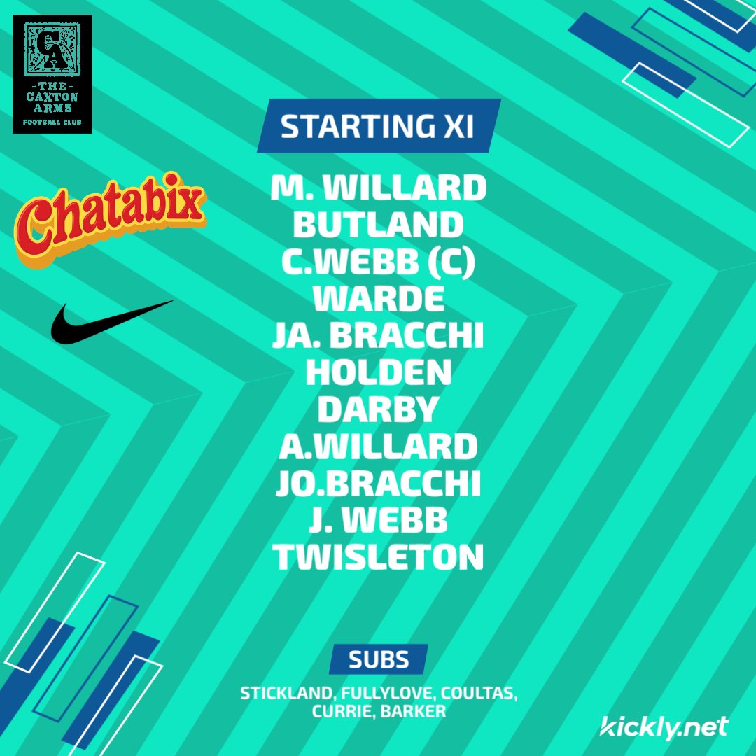 caxtonarmsfc's tweet image. Our first starting line up for the season is in.

B Town vs Caxton Arms FC. 10.00 KO. Waterhall.