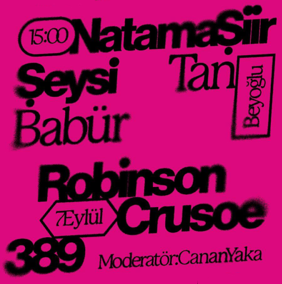 rob389's tweet photo. Natama Şiir Şeysi | Tan Babür
Moderatör: Canan Yaka
7 Eylül, Cumartesi 15.00
#natama #tanbabür
@CananxYaka https://t.co/Q6OaJnfe1N