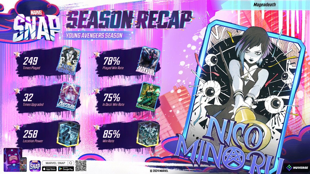 My season recap for #MarvelSnap. Still working on a good Dazzler split.