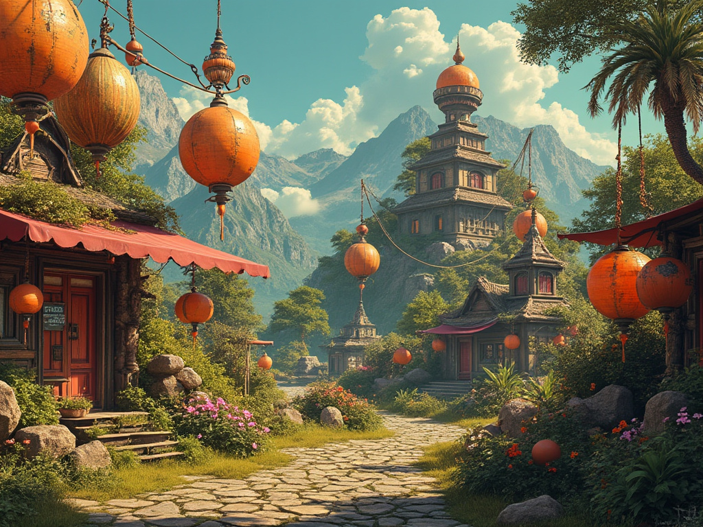 krislipman's tweet image. "Solarpunk Village" from #Grok2images #funmode