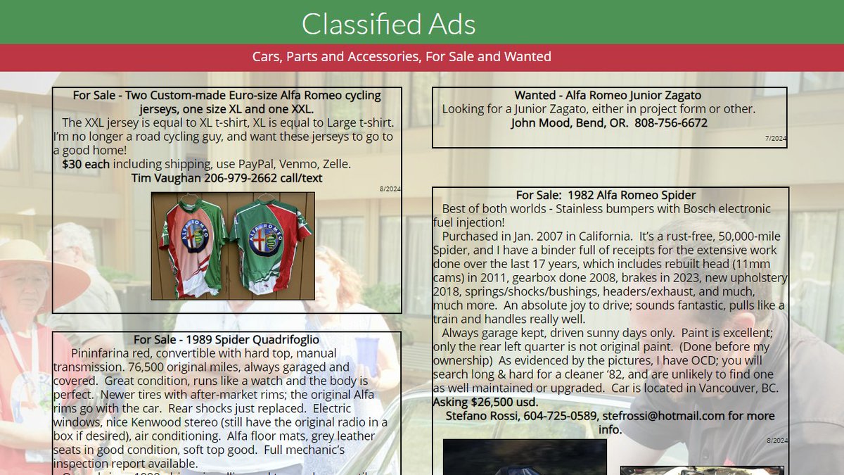 AlfaClubNW's tweet photo. Website update! Check out the new NWARC classifieds! 
https://t.co/Ko2OITfJLn https://t.co/NdCFwOF96c