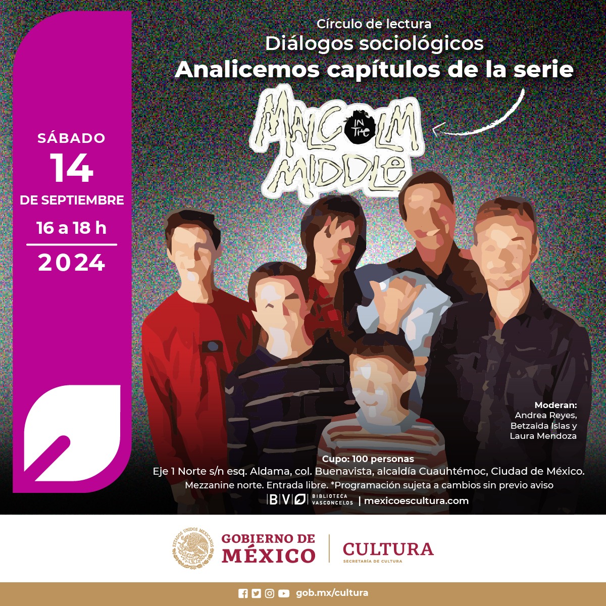 s_ocio_logxs's tweet photo. Sí a todo lo relacionado a la sociología y Malcolm el de enmedio di 🥵🔥

📆Sábado 14 de septiembre 
📌Biblioteca Vasconcelos 
🕓4:00-6:00

🗣️🗣️🗣️No te lo puedes perderrrr https://t.co/OyNGBMg0EX