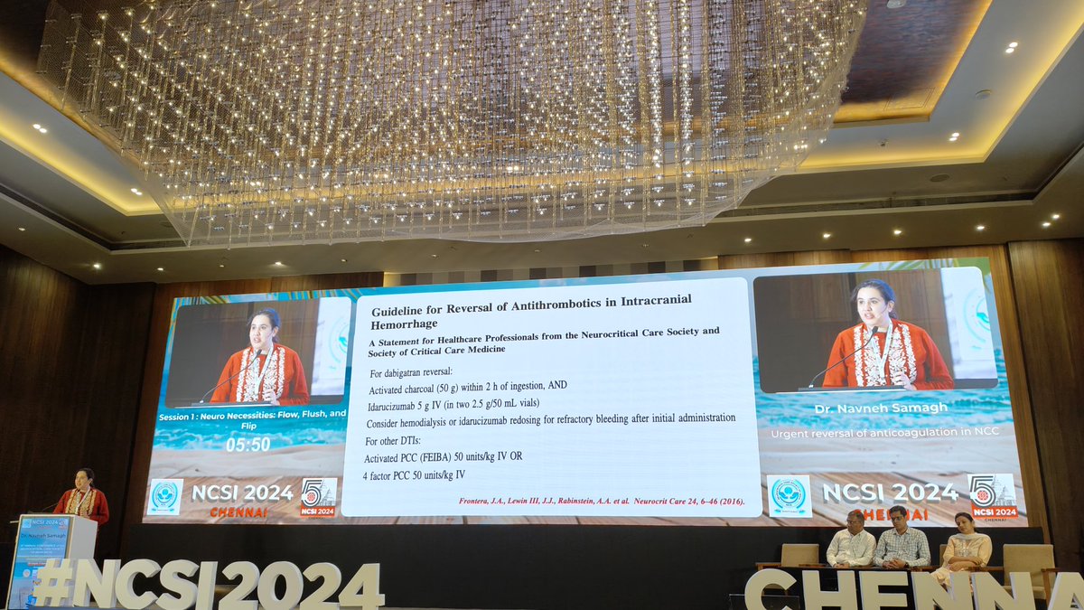 NCSI 2024 (@ncsi2024) on Twitter photo Dr Navneh Samagh summarised "Urgent Reversal of Anticoagulation in Neurocritcal Care" very well. Everyone enjoyed the presentation.
#ncsi2024 #chennai
<a href="/NCSIofficial/">Neurocritical Care Society of India</a> <a href="/neurocritical/">Neurocritical Care Society</a> <a href="/ISNACCINDIA/">ISNACC</a> <a href="/SNACCNeuro/">SNACC</a> <a href="/neuroclassroom/">Classroom</a> Dr Navneh Samagh summarised "Urgent Reversal of Anticoagulation in Neurocritcal Care" very well. Everyone enjoyed the presentation.
#ncsi2024 #chennai
<a href="/NCSIofficial/">Neurocritical Care Society of India</a> <a href="/neurocritical/">Neurocritical Care Society</a> <a href="/ISNACCINDIA/">ISNACC</a> <a href="/SNACCNeuro/">SNACC</a> <a href="/neuroclassroom/">Classroom</a>