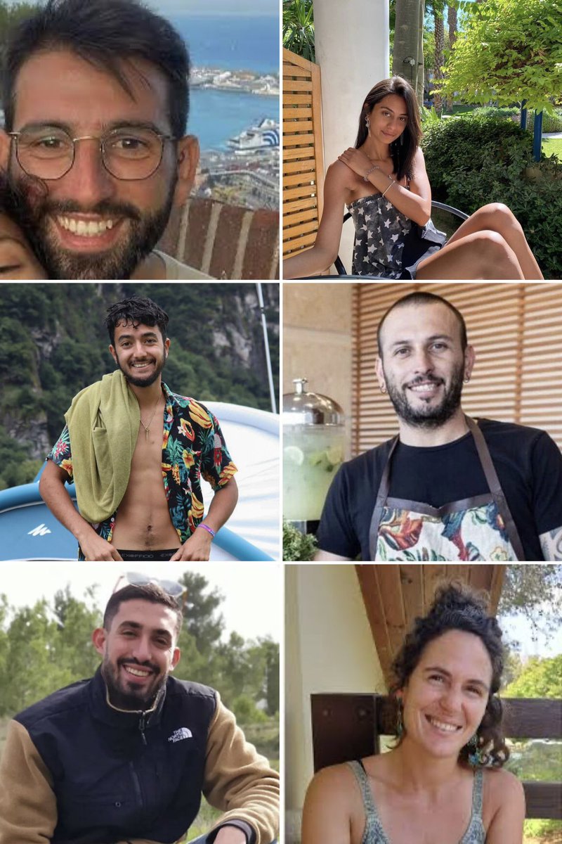 The IDF confirms it retrieved from Gaza the bodies of 6 hostages who were kidnapped by Hamas on October 7.

Hersh Goldberg, 23 🕯️
Eden Yerushalmi, 24 🕯️
Carmel Gat, 39 🕯️
Almog Sarusi, 26 🕯️
Alex Lubnov, 32 🕯️
Ori Danino, 25 🕯️

May their memories be a blessing 💔