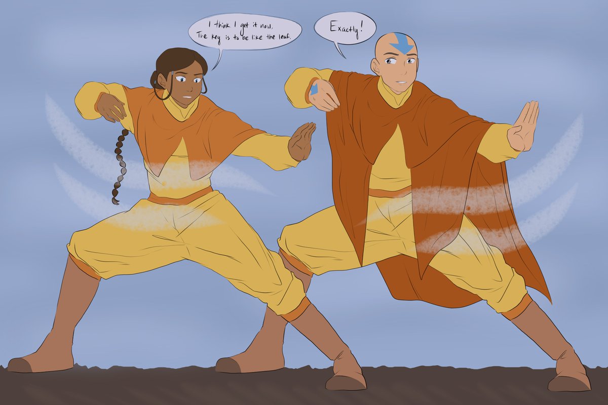 Hewasnumberwan's tweet photo. Late #kataangweek2024 post again, we are FINISHING!!!
Day 13: Role Swap where Katara is the Avatar (and last Waterbender???) and Aang is her Airbending master ⛰️🔥🌪️🌊
Maybe they're ~18/16 or 20/18 y/o respectively here? #kataang #atla #kataangweek @kataaangweek https://t.co/DWoqWjfvVU