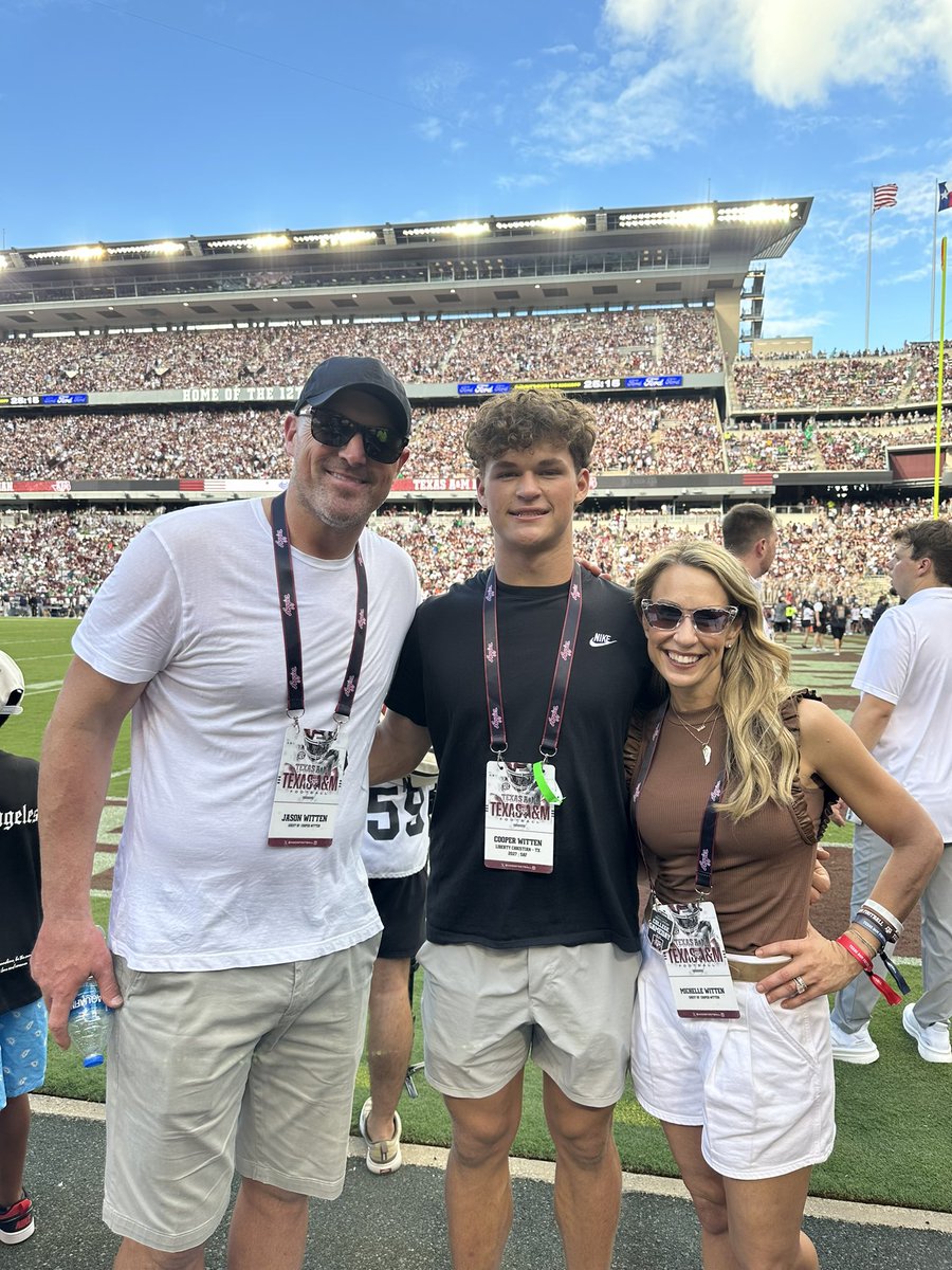 Cooper Witten (@cooperwitten_) on Twitter photo Had a great game day visit in College Station. I am very blessed and grateful to receive an offer from Texas A&M
<a href="/AggieFootball/">Texas A&M Football</a>
<a href="/CoachMikeElko/">Coach Mike Elko</a>
<a href="/CoachBateman/">Jay Bateman</a>
<a href="/CoachJPeterson/">Jordan Peterson</a> Had a great game day visit in College Station. I am very blessed and grateful to receive an offer from Texas A&M
<a href="/AggieFootball/">Texas A&M Football</a>
<a href="/CoachMikeElko/">Coach Mike Elko</a>
<a href="/CoachBateman/">Jay Bateman</a>
<a href="/CoachJPeterson/">Jordan Peterson</a>