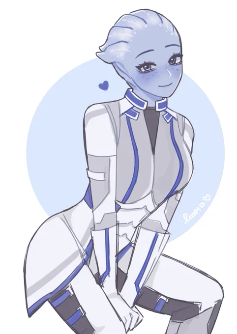 liara sketch  ive been replaying mass effect again 