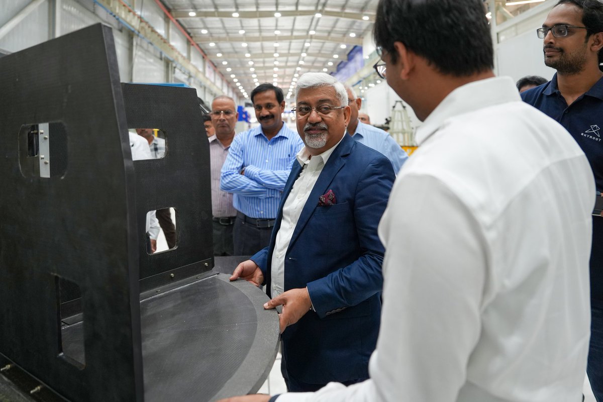 SkyrootA's tweet image. Honored to welcome Shri Sunil Barthwal, Secretary, Department of Commerce, Government of India, to our Max-Q Campus.

🚀#OpeningSpaceforAll #MakeinIndia