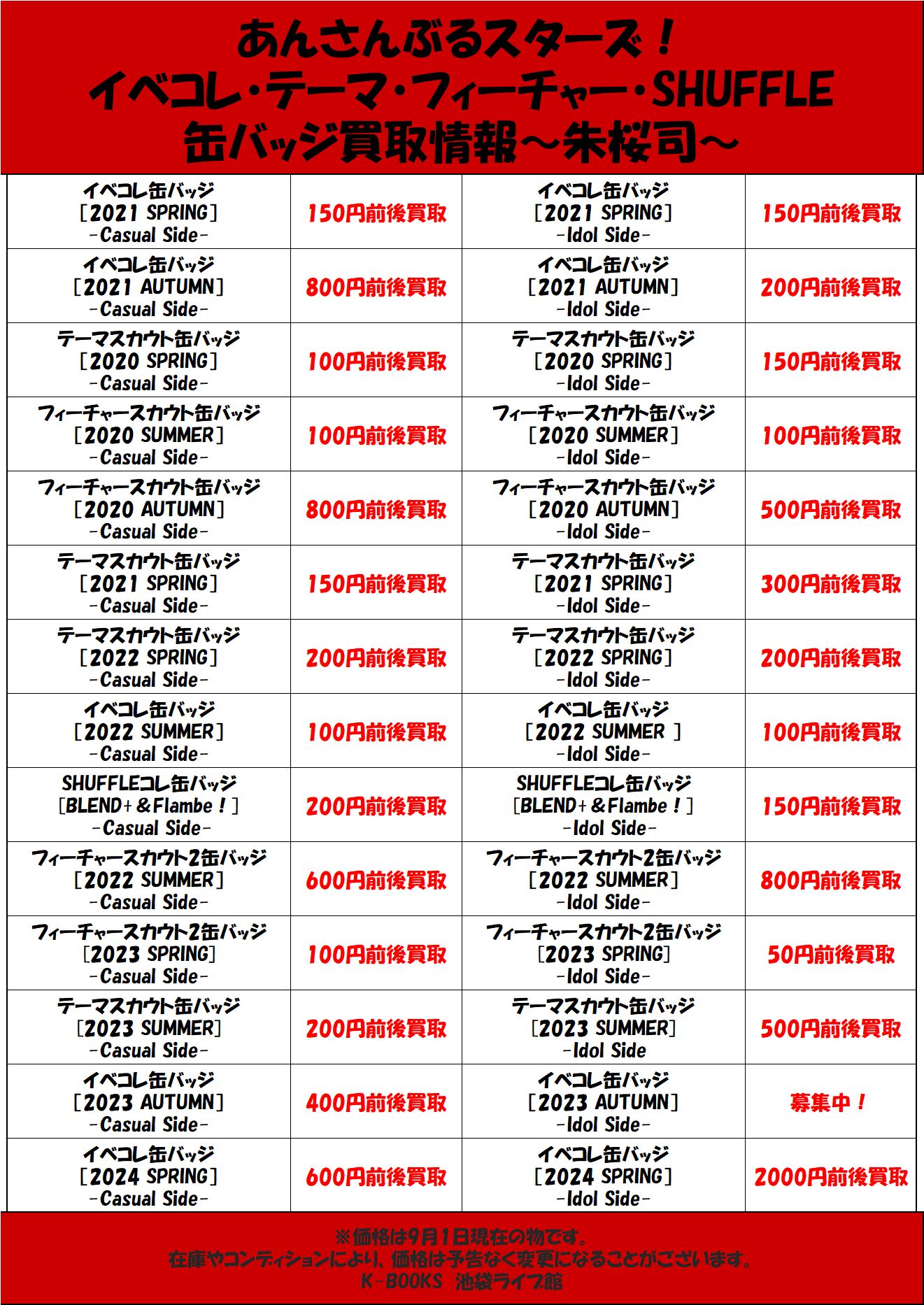 あんスタ イベコレ缶バッジ 2023 autumn casual 朱桜司 23点 【公式通販】