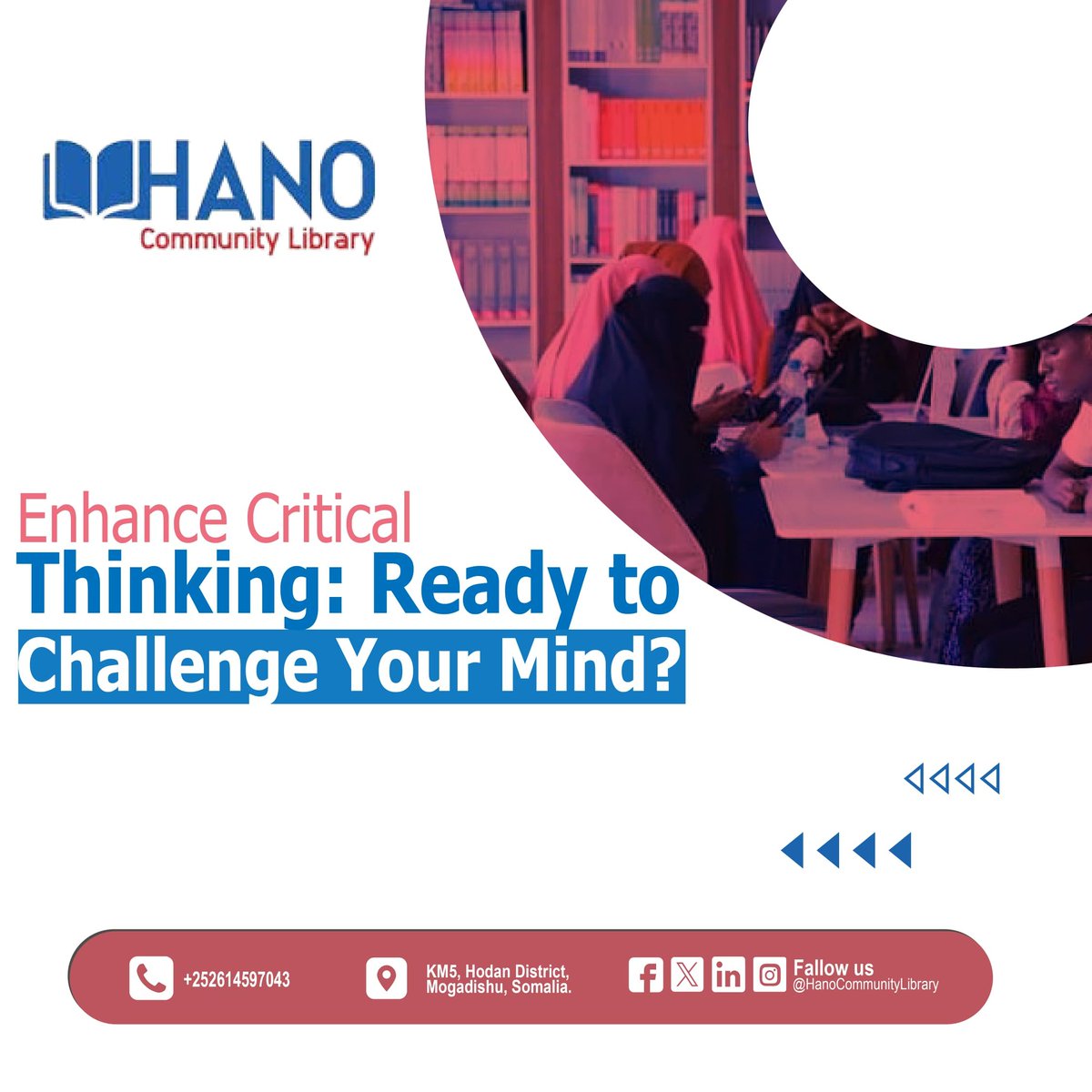 HanoLibrary's tweet photo. #Day14: 
Enhance Critical Thinking: Ready to Challenge Your Mind?

Challenge your thinking and problem-solving skills with books. Join our #Day14 campaign and engage in critical thinking at Hano Community Library.

#HanoCommunityLibrary 
#HanoAcademy #HanoTechnicalUniversity https://t.co/pZ7O7daCnT