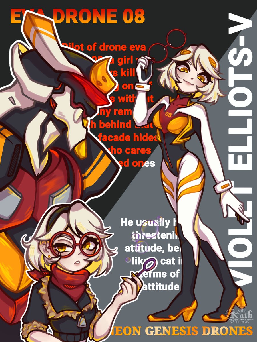 pricemangle's tweet photo. Violet Elliots, the great pilot of EVA-DRONE 08, is willing to massacre any angel who is against the company ✨♥️💛
.
.
.
[#murderdrones #SerialDesginationV #SDV #Murderdrones] https://t.co/0D4I6yUuGm