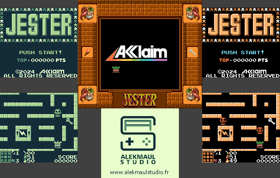 alekmaul's tweet photo. Jester is now finished for Game Boy. It is compatible with Game Boy, Game Boy Color and Super Game Boy! :)
It will be available later from Collectorvision, stay tune!
#alekmaulstudio #jester #gameboy #homebrew #retrogaming #collectorvision https://t.co/VjBretEwBX