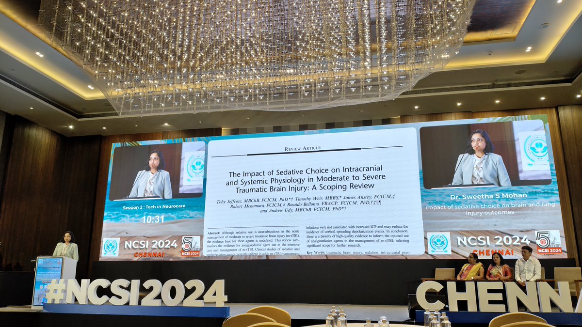 ncsi2024's tweet photo. The impact of sedative choices on the brain and lung injury was very well dealt by Dr Sweetha S Mohan at NCSI 2024, Chennai. 
#ncsi2024 #chennai
@NCSIofficial @neurocritical @ISNACCINDIA @SNACCNeuro @neuroclassroom https://t.co/XIfRQeSkQ5