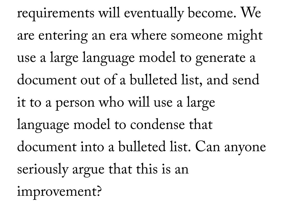 Rahll's tweet image. This essay on AI is almost cathartic in the way that it captures and confirms so eloquently how so many of us feel. I think Mr. Chiang has gifted us with something that will be referenced and talked about for a long time. Send it to everyone you know.