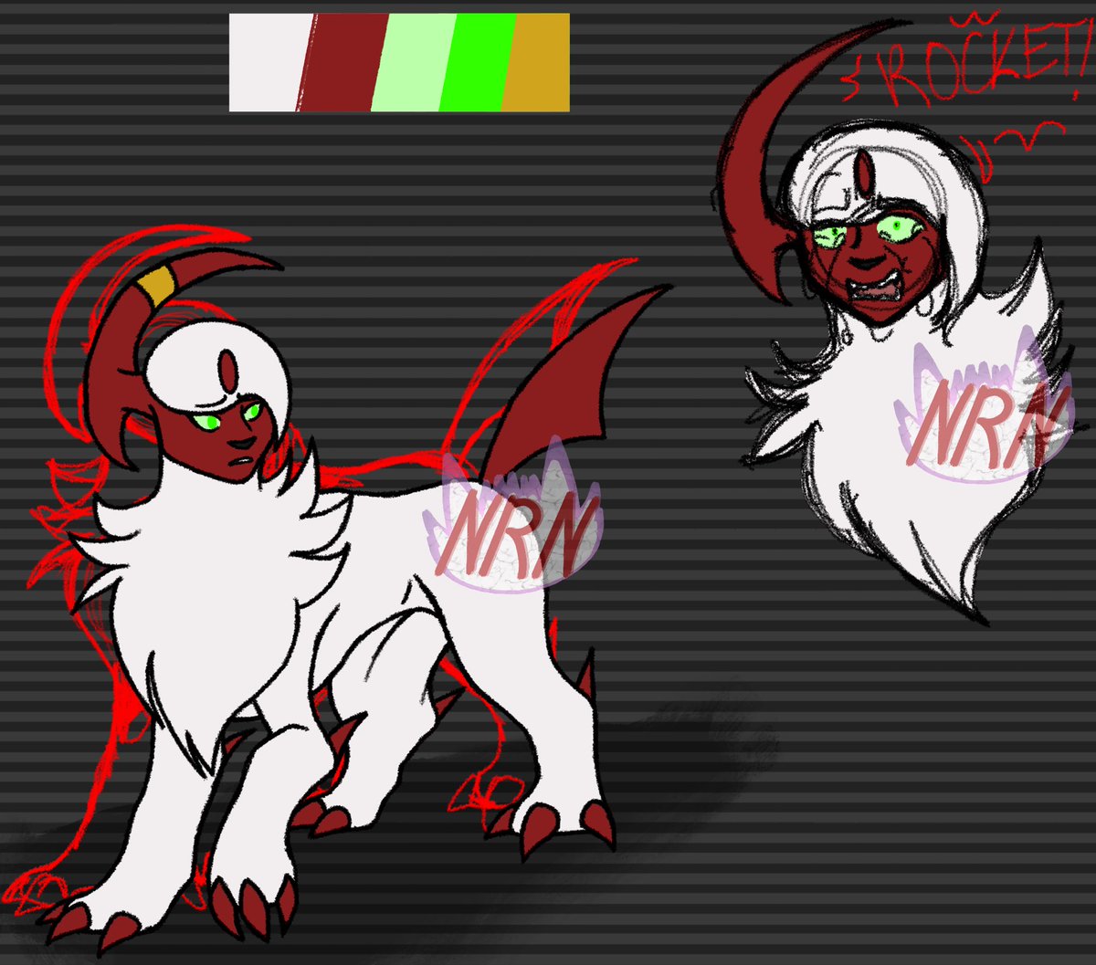 VolosTreasure's tweet image. Finished my revamp of my old Absol brother ocs!
Meet Rocket(mega)and his little brother Ruby(shiny)

#pokemonoc #pokemonocs