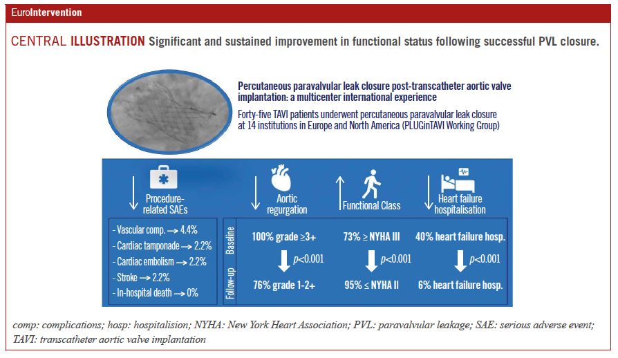The PLUGinTAVI Registry highlighted the effectiveness of percutaneous paravalvular leak closure after TAVI. With a high procedural success rate of 94% and improved patient outcomes, this study offered valuable insights into managing post-TAVI complications across 14 international