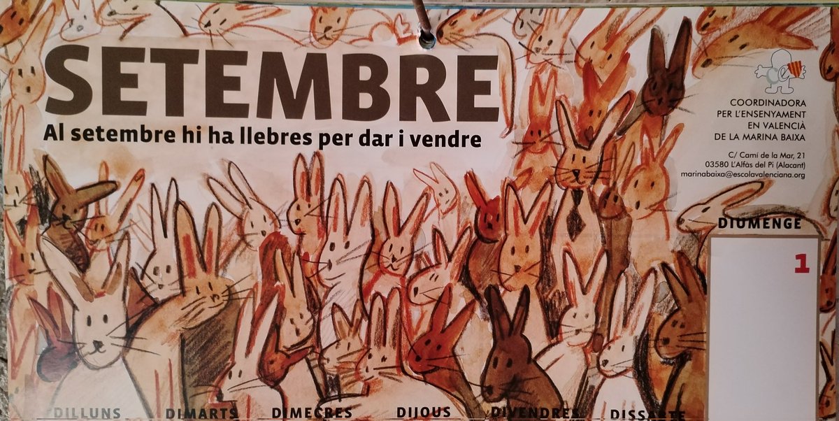 Molt bon inici de mes i demà a encetar un nou curs escolar. Sort companyes i companys. Que vos siga lleu. Ànims 💪😅