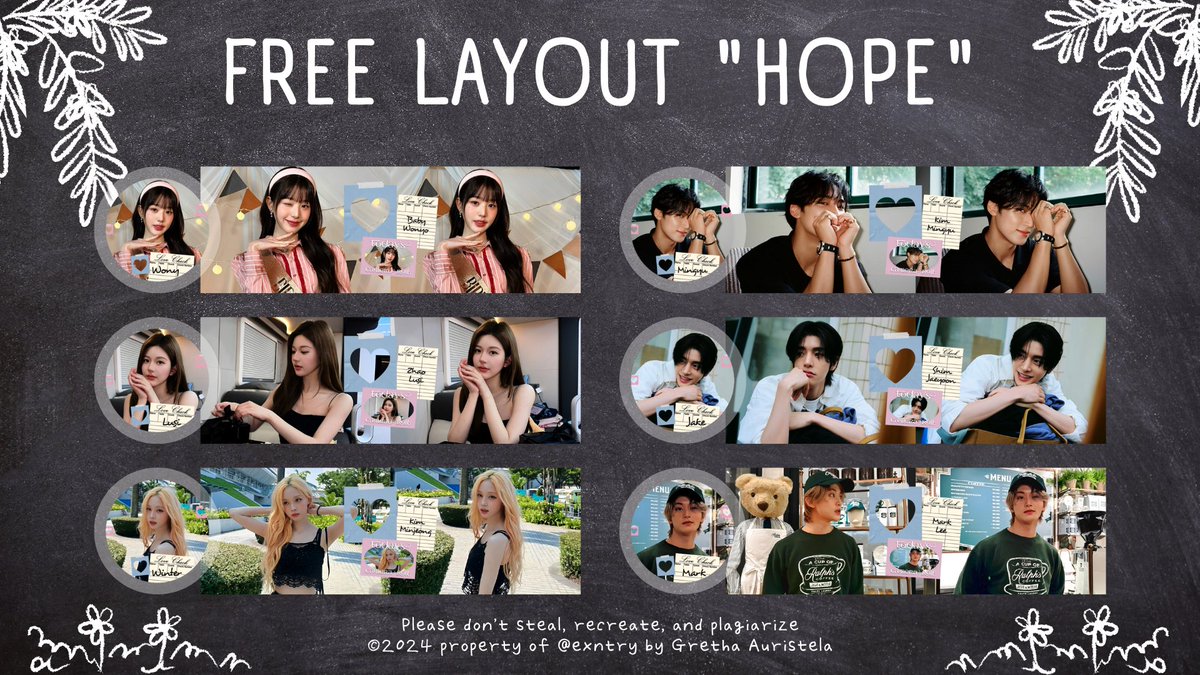 a repost or any interaction will be very appreciated, thank you ♡.ᐟ

Hai haiii👋🏻 Gretha ada 6 FREE LAYOUT HOPE menyambut bulan september❤️🎉

🗓️ 1 September 2024 (hari ini)
⏰ 20.30 WIB
💌 by DM @ETNHER

rules lengkap scroll yaa😚 #zonauang