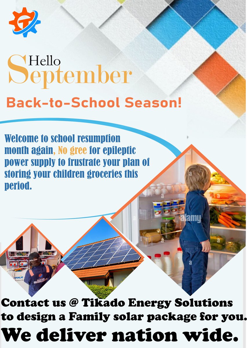 tikado_ng's tweet image. *Back-to-School Season is Here*
Get ready for a smooth new school session by tackling power supply issues to keep your kids' groceries fresh. Say goodbye to disruptions and enjoy a stress-free start!
#SolarProgress #newmonth #september #grocery