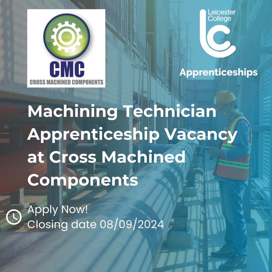Are you ready to kickstart your career in machining? Cross Machined Components are looking for a motivated individual to join the team as a machining technician apprentice! Apply today to gain hands-on experience. Don't miss out - deadline is 08/09/2024!
ow.ly/cbU450T7vGY