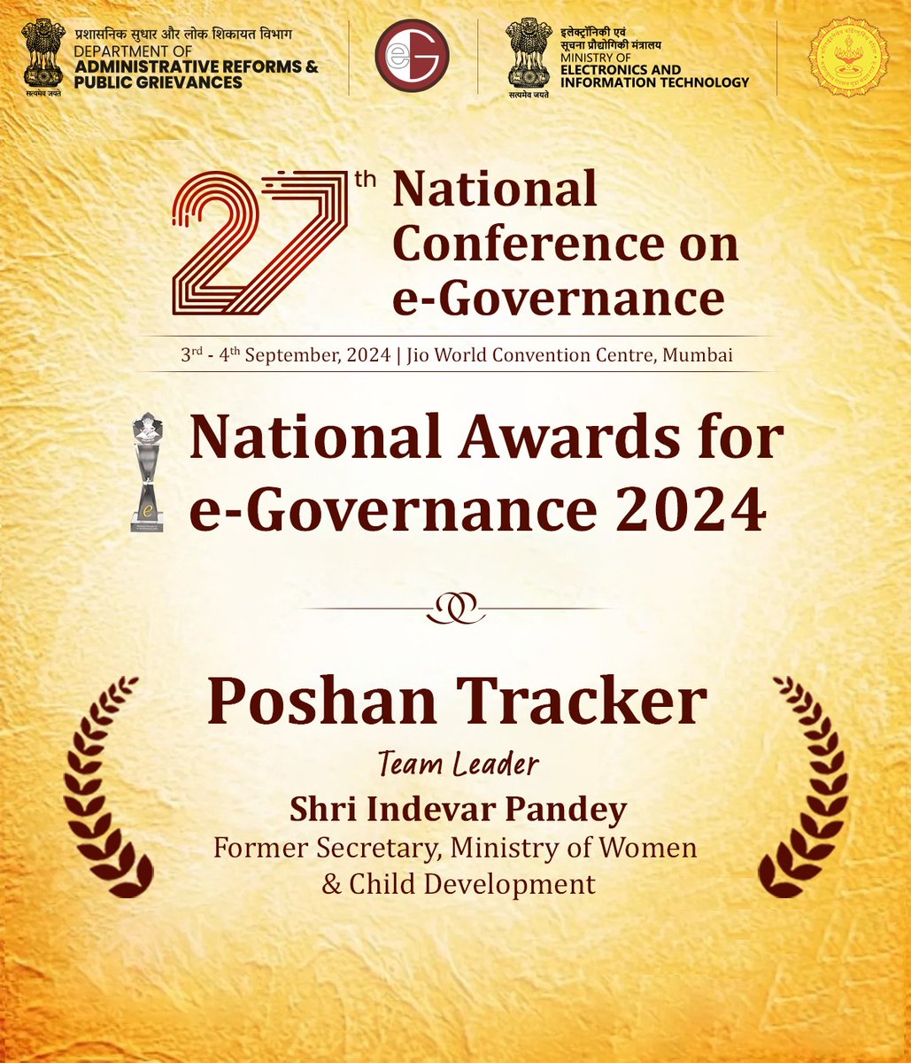 DARPG_GoI's tweet image. The Poshan Tracker project ensures a healthier future for our children with real-time monitoring and evaluation of children&apos;s nutritional targets. Enabled usage at 13.95 Lakh Anganwadi centers equipped with smartphones. 97.91% of over 10 crore beneficiaries are Aadhaar…