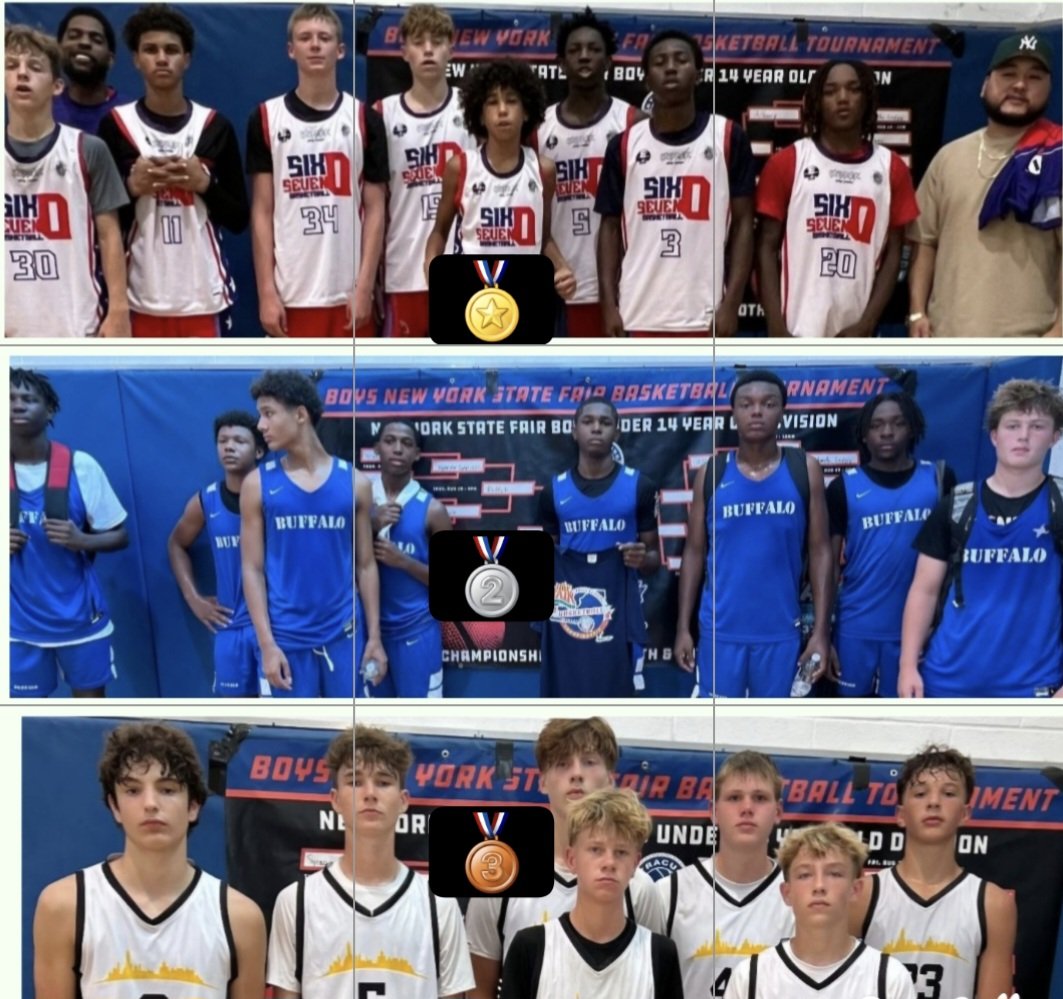 I spent this past Thursday &amp; Friday at the 14U NYS Fair 🏀 games. Needless to say, Upstate NY has some up &amp; coming talent! Congratulations to Binghamton- Macklin🏅 for their victory over Buffalo🥈in the Championship 
Solid showing for the Capital District🥉 Three very good teams