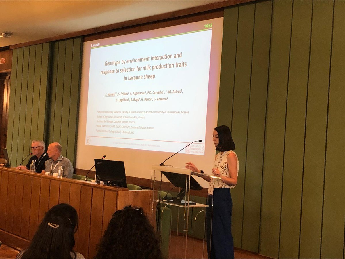 Smarter project joined Session 2, Theater 11 of the 75th EAAP Annual Meeting in Florence🇮🇹

Sotiria Vouraki's presented her work "Genotype by environment interaction and response to selection for #milk production trait in Lacaune Sheep"!🐑