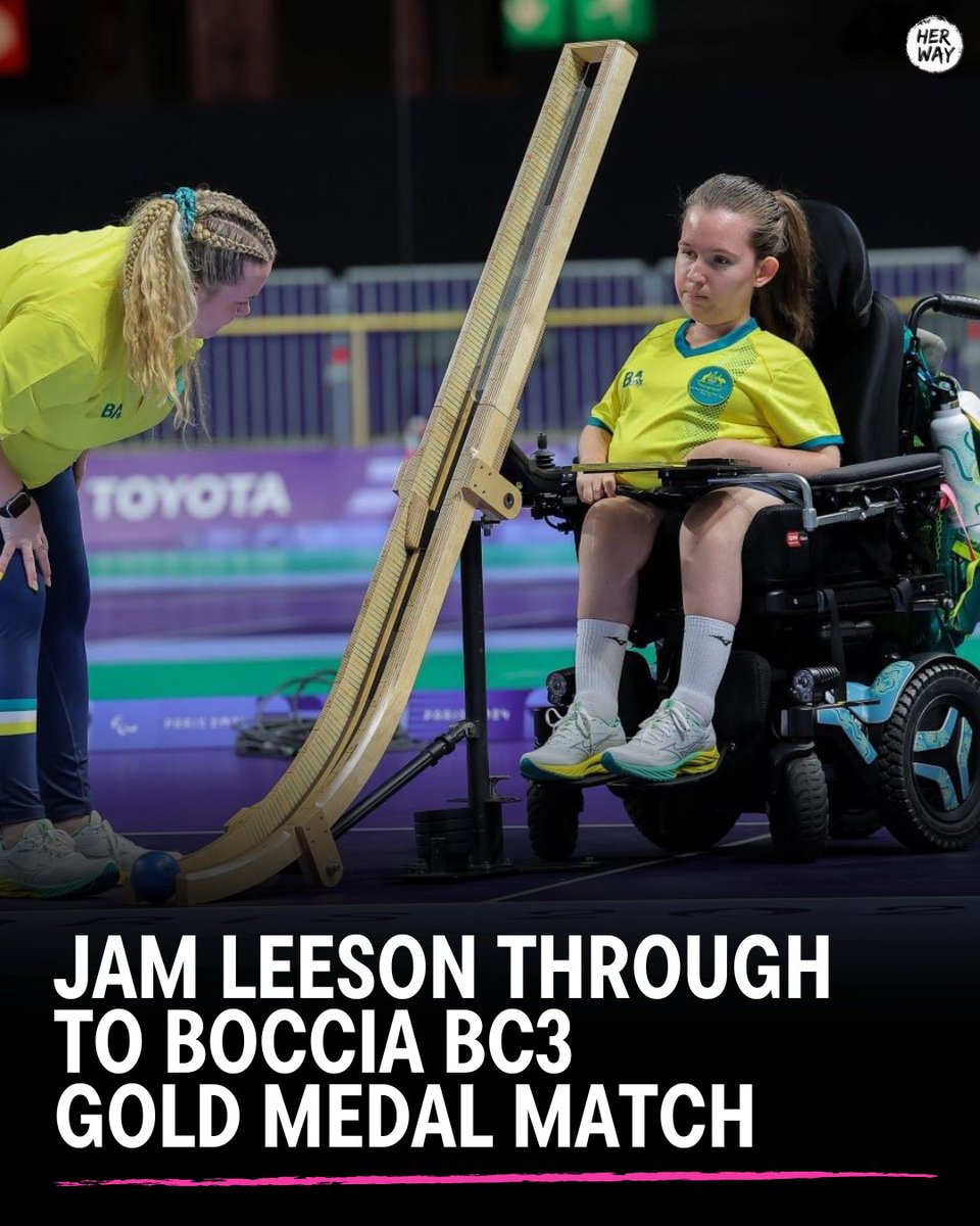 BOCCIA:
Jam Leeson is guaranteed at least silver after a dominant 7-1 with Ramp Assistant Jasmine in the Boccia BC3 Semis tonight!
She’ll play for gold early Tuesday morning