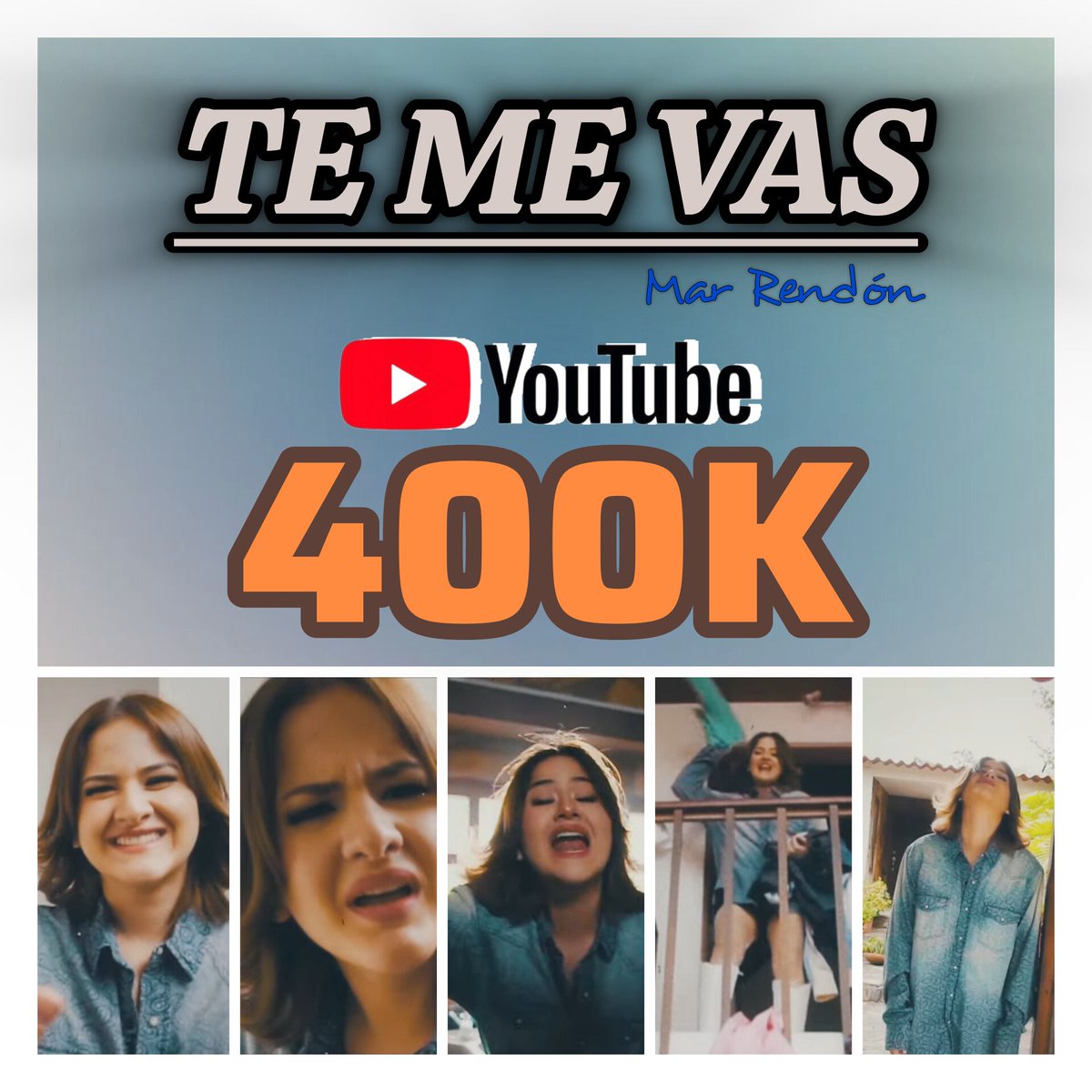 mariuximendezm's tweet photo. 400K para TE ME VAS  en YouTube. 👋🤎🎶
@MarRendonMusica @jesseboy 
#TeMeVas https://t.co/UyuN3eXiRR