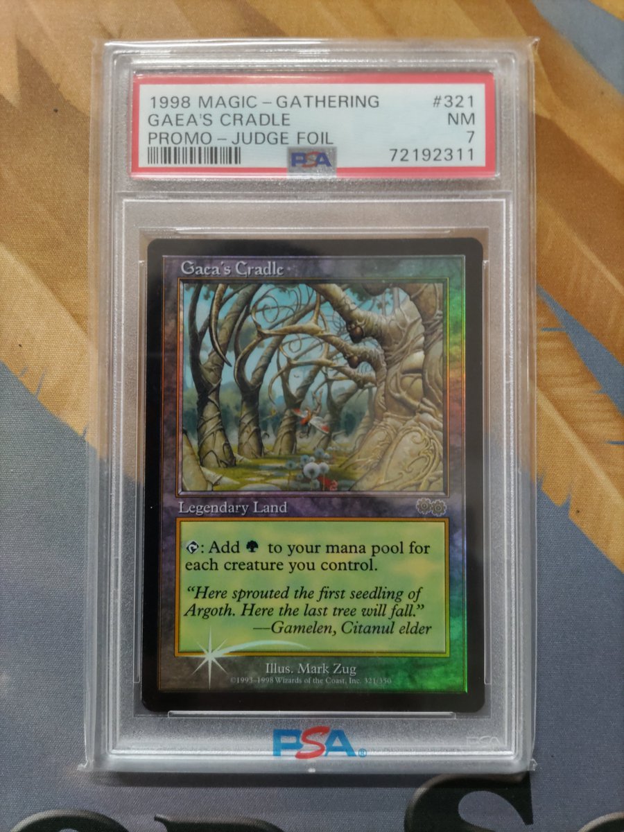 商品情報】 《ガイアの揺籃の地/Gaea's Cradle》 ジャッジ褒賞版 PSA 7