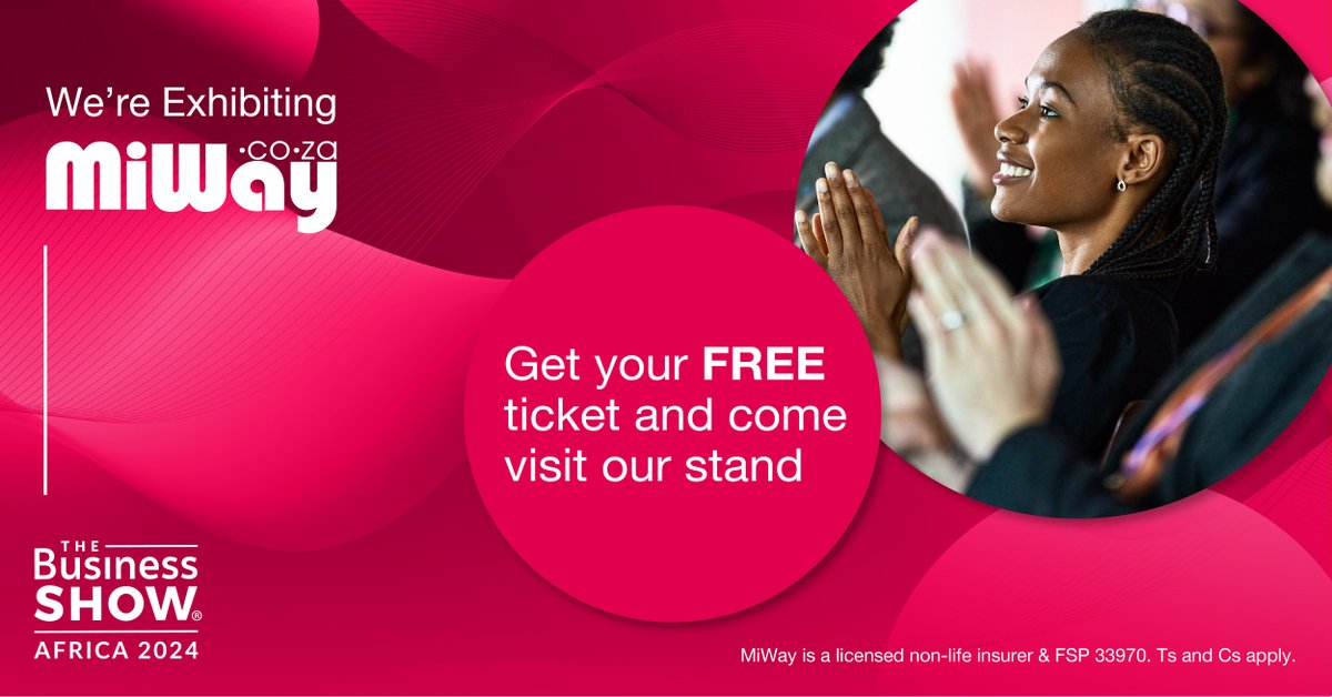 Miway Insurance (@miwayinsurance) on Twitter photo The Business Show Africa annual event is just around the corner!
Visit our stand and let's discuss exciting partnership opportunities. Together, we can create a brighter future!
<a href="/NSBCAfrica/">NSBC Africa</a> #Entrepreneurship #BusinessSuccess *Free entry with pre-registration only. The Business Show Africa annual event is just around the corner!
Visit our stand and let's discuss exciting partnership opportunities. Together, we can create a brighter future!
<a href="/NSBCAfrica/">NSBC Africa</a> #Entrepreneurship #BusinessSuccess *Free entry with pre-registration only.