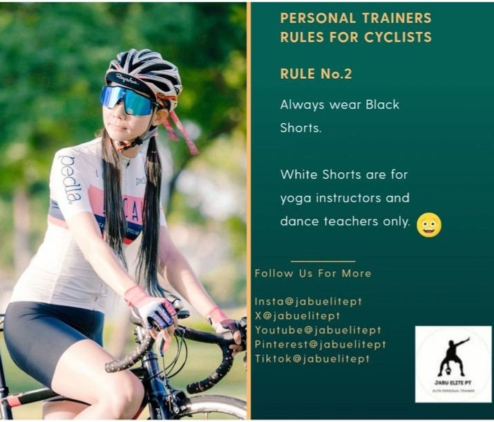 jabuelitept's tweet photo. PERSONAL TRAINERS RULES FOR ROAD CYCLISTS π΄ββοΈ
RULE NO.2
#x #weightloss #motivation #food #gym #SouthAfrica #PriReis #lifestyle #stupidity #stupidwife #running #bodybuilding #crossfit #fit #cycling #FemaleCyclist #roadporn #CyclingApparel #UCL #CyclingTips #UKCycleChat
#CyclingLife #kitspiration #RoadCycling #CyclingUK #exercise #fitfam #personaltrainer