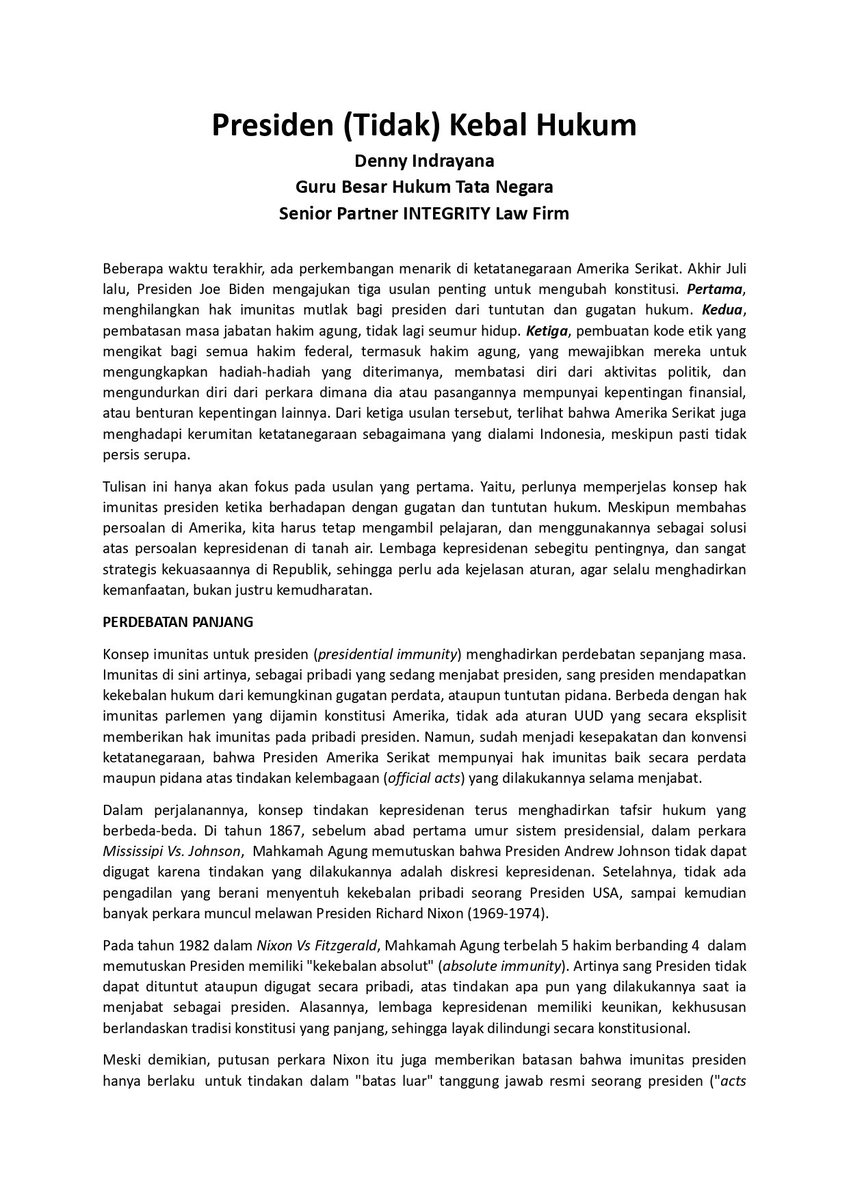 Denny Indrayana tweet media