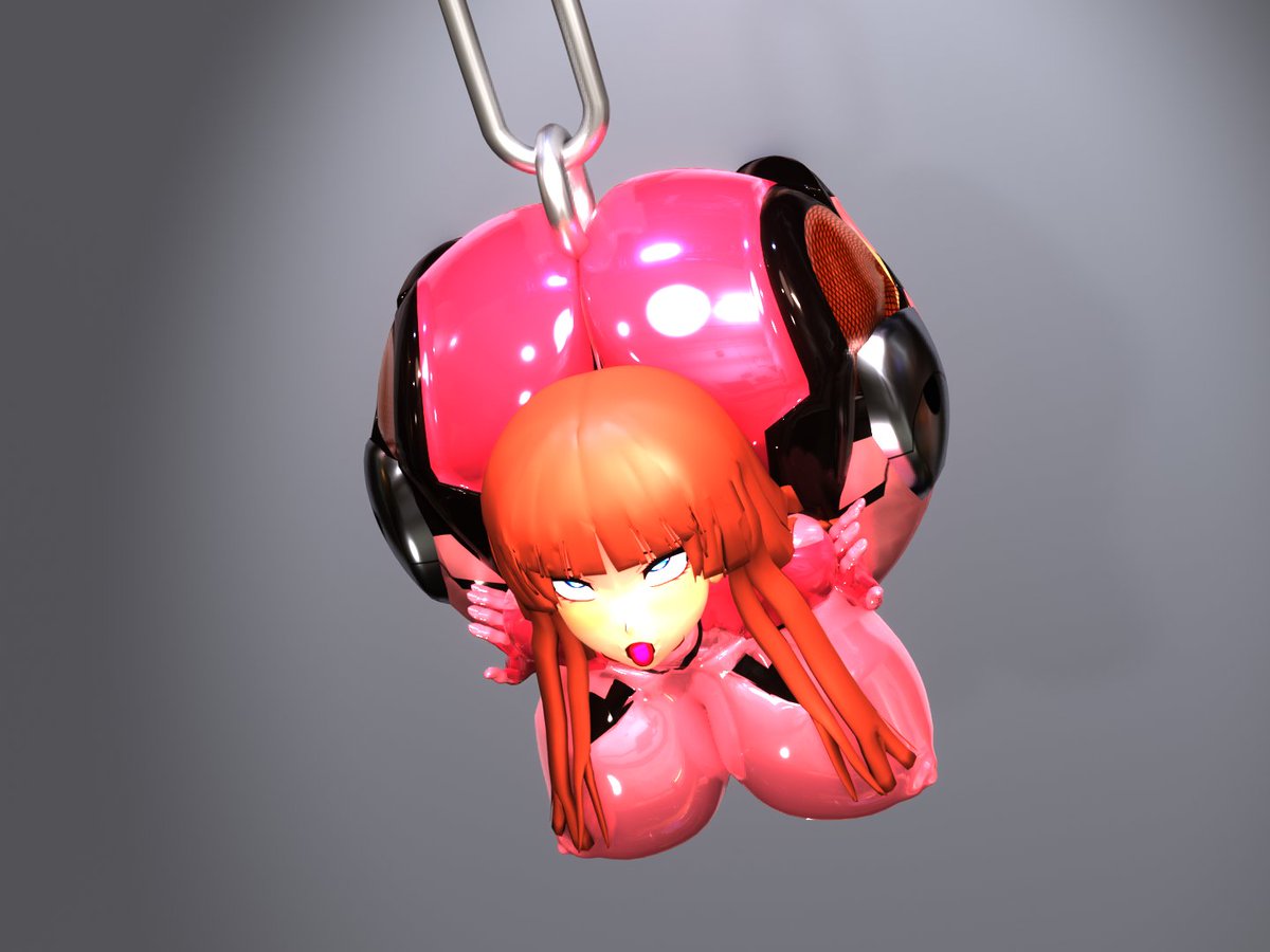 【再掲】甲河アスカ　肉玉ストラップ化
モモの下水道さんが作られた堅め球体化ストラップのポーズ、形状を参考にさせてもらったものですね。
結構ボテらせてる筈なんですが、フォルムが全体的に丸いので残念ながらイマイチ目立ってないです。