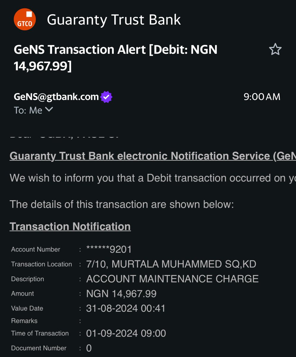 ogba2's tweet photo. @gtbank please can you explain how you arrived @ this value deducted for account maintenance. Think about going to court to defend this for the benefit of Nigerians.  @icpcnigeria @cenbank https://t.co/qWtoIGcmgz