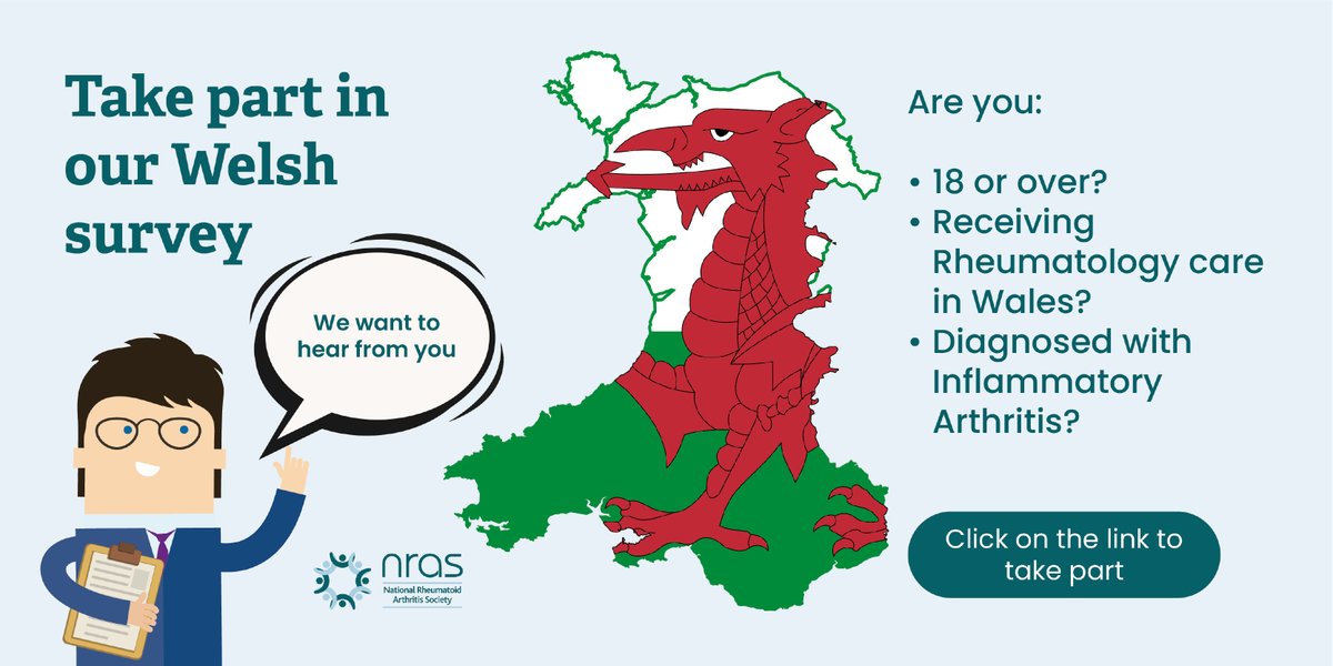 GET INVOLVED! Are you over 18, living in Wales with Inflammatory Arthritis? 🤔🏴󠁧󠁢󠁷󠁬󠁳󠁿

We are completing a survey to feedback on Welsh Rheumatology Services and the services IA patients receive. Take part here 👉 bit.ly/3yxCRzs