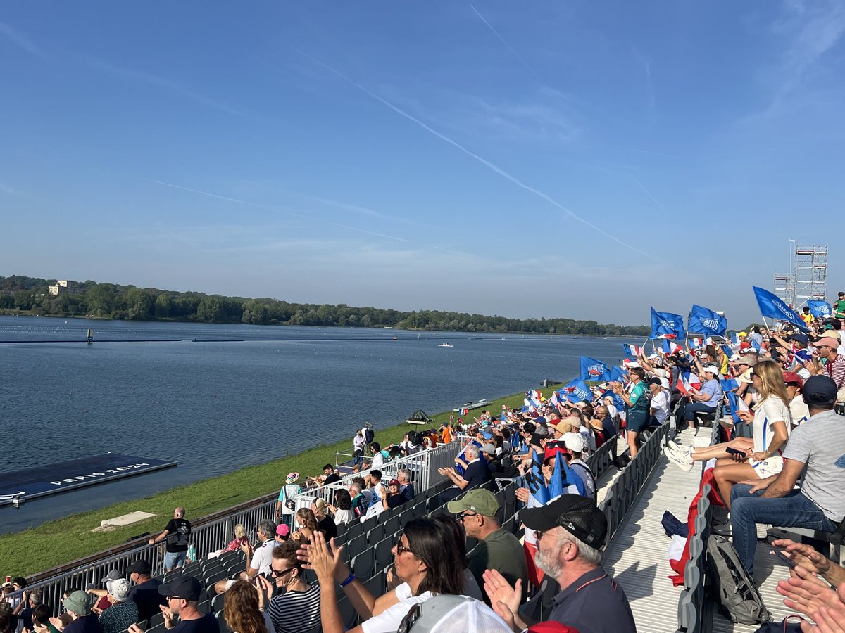 Base nautique de Vaires. Toujours la même ambiance pour soutenir le para aviron en particulier ⁦⁦Alexis Sanchez⁩ . #paris2024