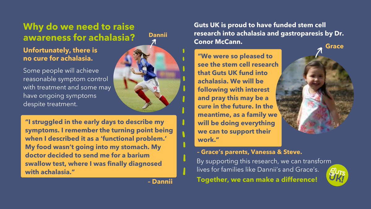 GutsCharityUK's tweet image. September is Achalasia Awareness Month.💚

Achalasia affects 1 in 100,000 people, meaning it is rare. Although it is rare, it is crucial we raise awareness because for the people affected by it, it is very real. And it needs to be more known. (🧵1/4)