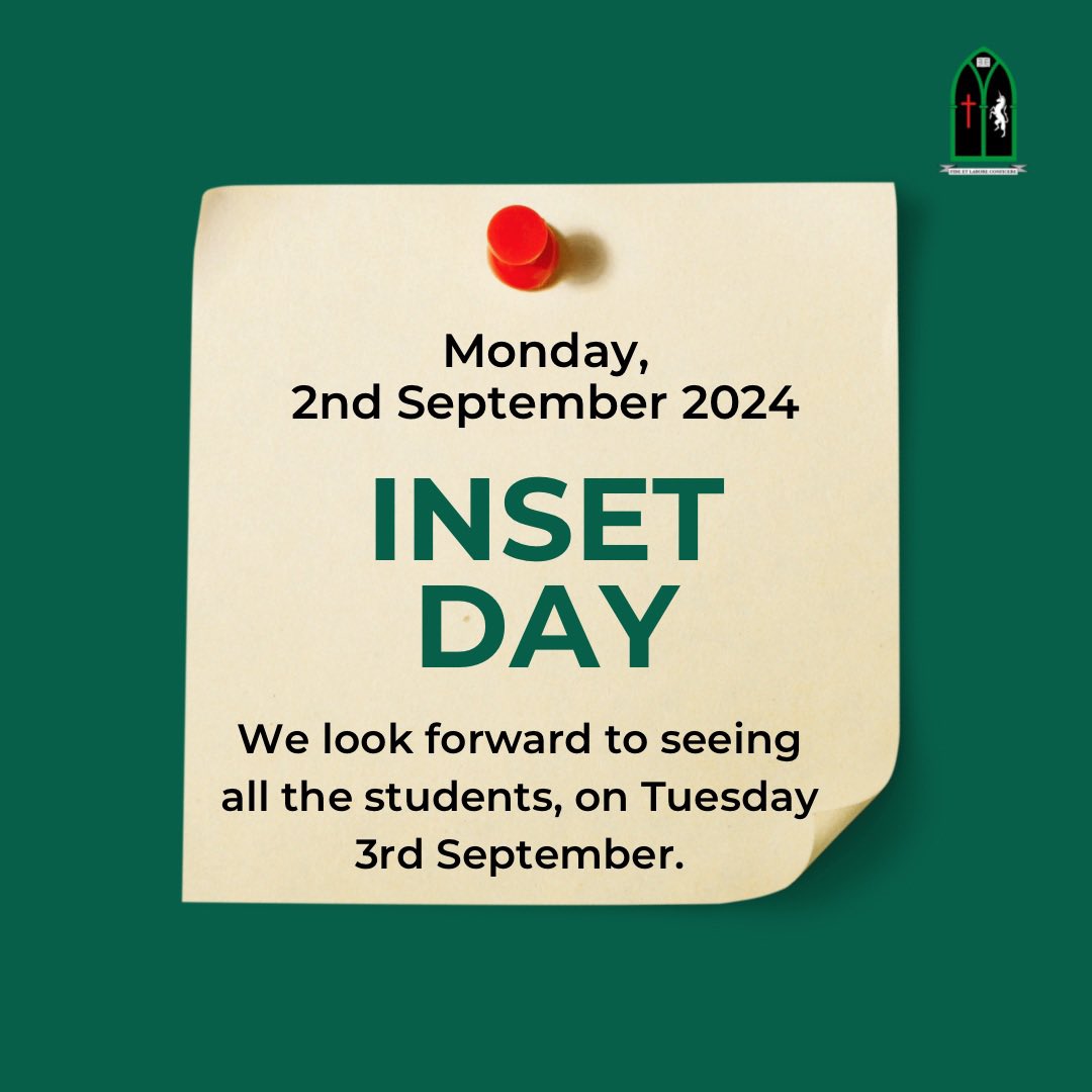 DorkingPriory (@dorkingpriory) on Twitter photo Reminder; Monday is an INSET day and therefore school is closed to students.
We look forward to seeing all the students on Tuesday 3rd September.
#educatingforlifeinallitsfullness
<a href="/Enlightenlt/">Enlighten Learning Trust</a> @PrioryHead <a href="/PrioryAssistH/">Prioryassistanthead</a> <a href="/PrioryPEdept/">Priory PE & Dance</a> Reminder; Monday is an INSET day and therefore school is closed to students.
We look forward to seeing all the students on Tuesday 3rd September.
#educatingforlifeinallitsfullness
<a href="/Enlightenlt/">Enlighten Learning Trust</a> @PrioryHead <a href="/PrioryAssistH/">Prioryassistanthead</a> <a href="/PrioryPEdept/">Priory PE & Dance</a>