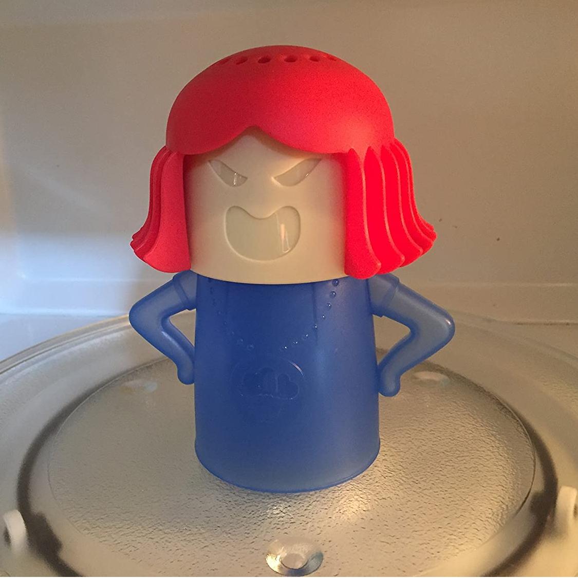 UnicunShop's tweet photo. Is your microwave looking scary? 😩  Let Angry Mama clean it! This hilarious steam cleaner makes tackling messes easy &amp; natural.  Check her out!  https://t.co/0I46428h9r #AngryMama #MicrowaveCleaner #CleaningHacks 🧽🔥 https://t.co/wEVXU5XjXZ