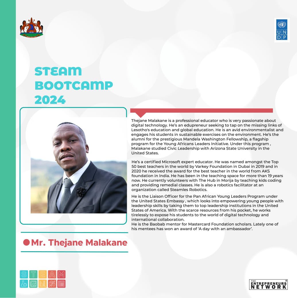 As we kick start the #STEAM2024 Bootcamp, DAY ONE is filled with excitement as we get the Steamers prepped for the week ahead by starting off with a panel of inspirational speakers!!
Stay tuned to see how the day turns out for the Steamers! 

#STEAM2024 #LesothoSTEAMing2024
