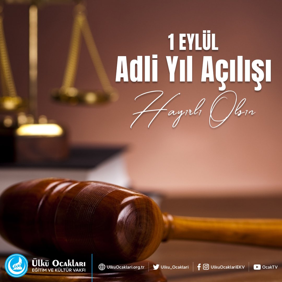 Ulku_Ocaklari's tweet photo. Yeni #AdliYıl ülkemize, Türk milletine ve tüm Türk hukuk camiasına hayırlı olsun. https://t.co/W28R302PAU