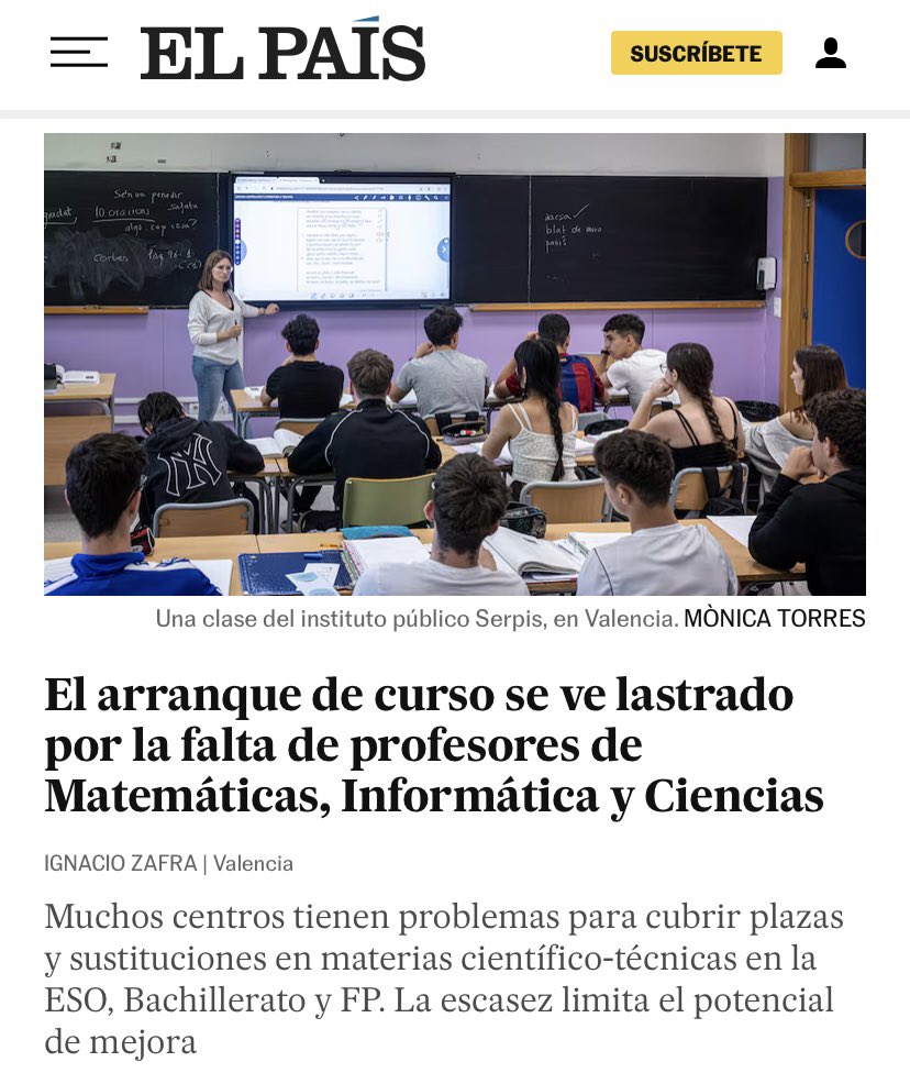 jrfercuen's tweet photo. Mi breve opinión:

El grado en secundaria no es la solución.
Más didáctica específica de la asignatura que impartiremos sí puede ayudar a serlo.

Sea como sea, sigue siendo noticia la preocupante falta de profesores de la que algunos venimos aquí advirtiendo ya un tiempo. https://t.co/L7nYluDLFT