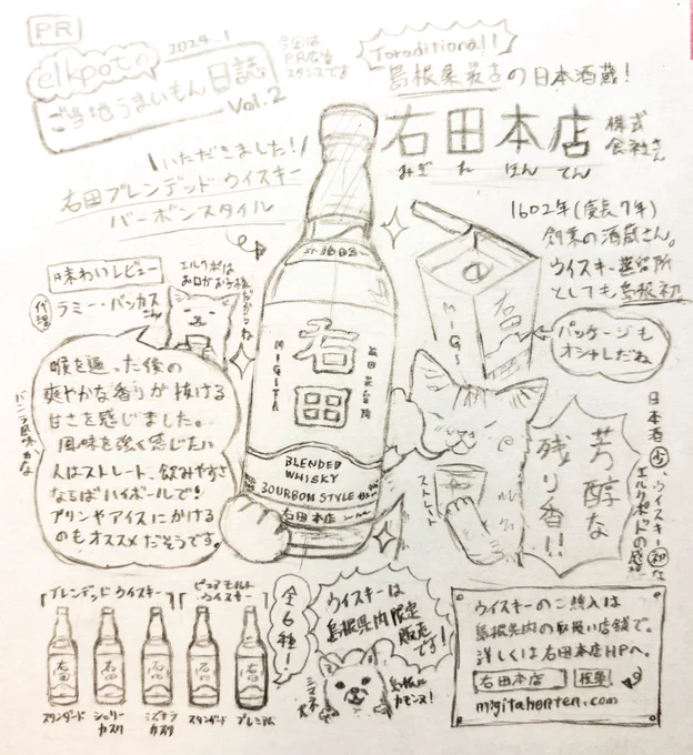 前の宣伝用に描かせていただいたPR絵の鉛筆描き✏️
#右田本店  #右田ウイスキー 