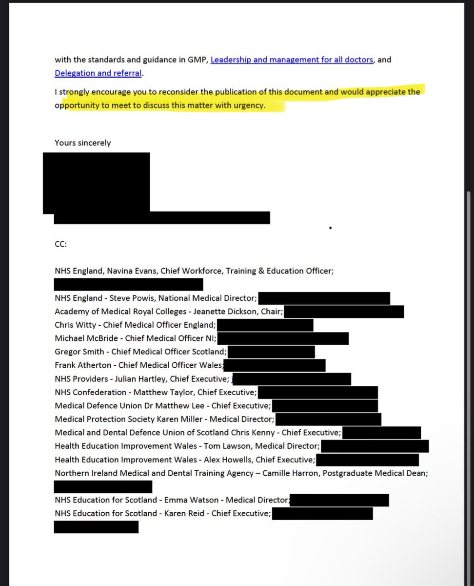 So the <a href="/gmcuk/">GMC</a> first response to the BMA scope of practice for MAP supervision (ie when the BMA did the GMCs work for them) was to ask them to retract it and to let supervision continue to be unsafe. 

H/T our friend Sildenafil