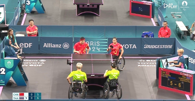 AIS_Thailand's tweet photo. 🥇 ลุ้นเหรียญทอง

🔥 เริ่มการแข่งขัน ชมสดตอนนี้ที่ AIS PLAY

🏓 การแข่งขัน เทเบิลเทนนิส (คู่ผสม) Class XD7 พาราลิมปิกเกมส์ ปารีส 2024 รอบชิงชนะเลิศ (ยุทธจักร กลิ่นบานชื่น-วิจิตรา ใจอ่อน)

🇨🇳 ทีมชาติจีน VS ทีมชาติไทย 🇹🇭

#ดูพาราลิมปิกที่AISPLAY
#พาราลิมปิก2024
#PARIS2024
#AISPLAY