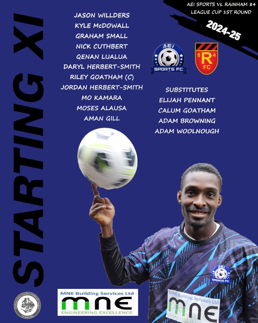 AEI Sports Sunday FC (@aeisportssunday) on Twitter photo LINEUP ANNOUNCED:
<a href="/AEISportsSunday/">AEI Sports Sunday FC</a> 🆚 Rainham 84
🏆 Junior League Cup 1st Rd
🏟️ APCM
⏰ 10.30am KO LINEUP ANNOUNCED:
<a href="/AEISportsSunday/">AEI Sports Sunday FC</a> 🆚 Rainham 84
🏆 Junior League Cup 1st Rd
🏟️ APCM
⏰ 10.30am KO