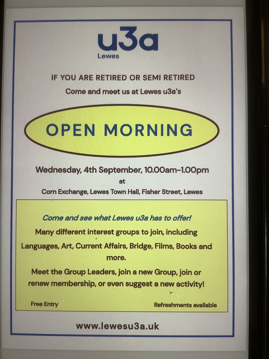 Lewes U3A tweet media