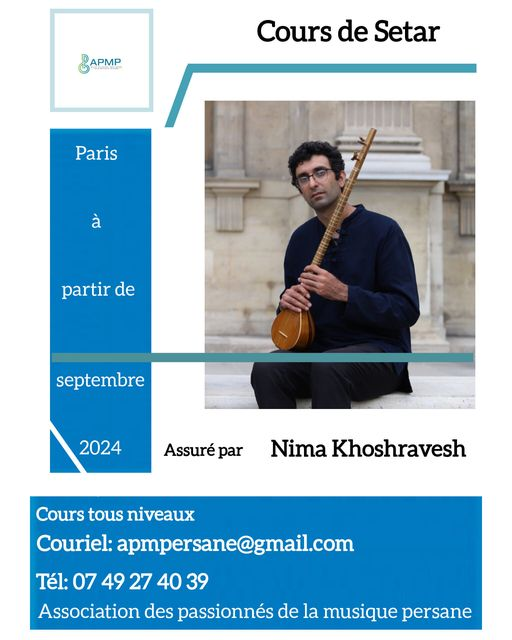 Lemiroirpersan's tweet image. Cours de Setar avec Nima Khoshravesh , à Paris, à partir de septembre 2024.
#paris #setar #musique #iran #coursdemusique #musiquedumonde #apmp #musiqueiranienne